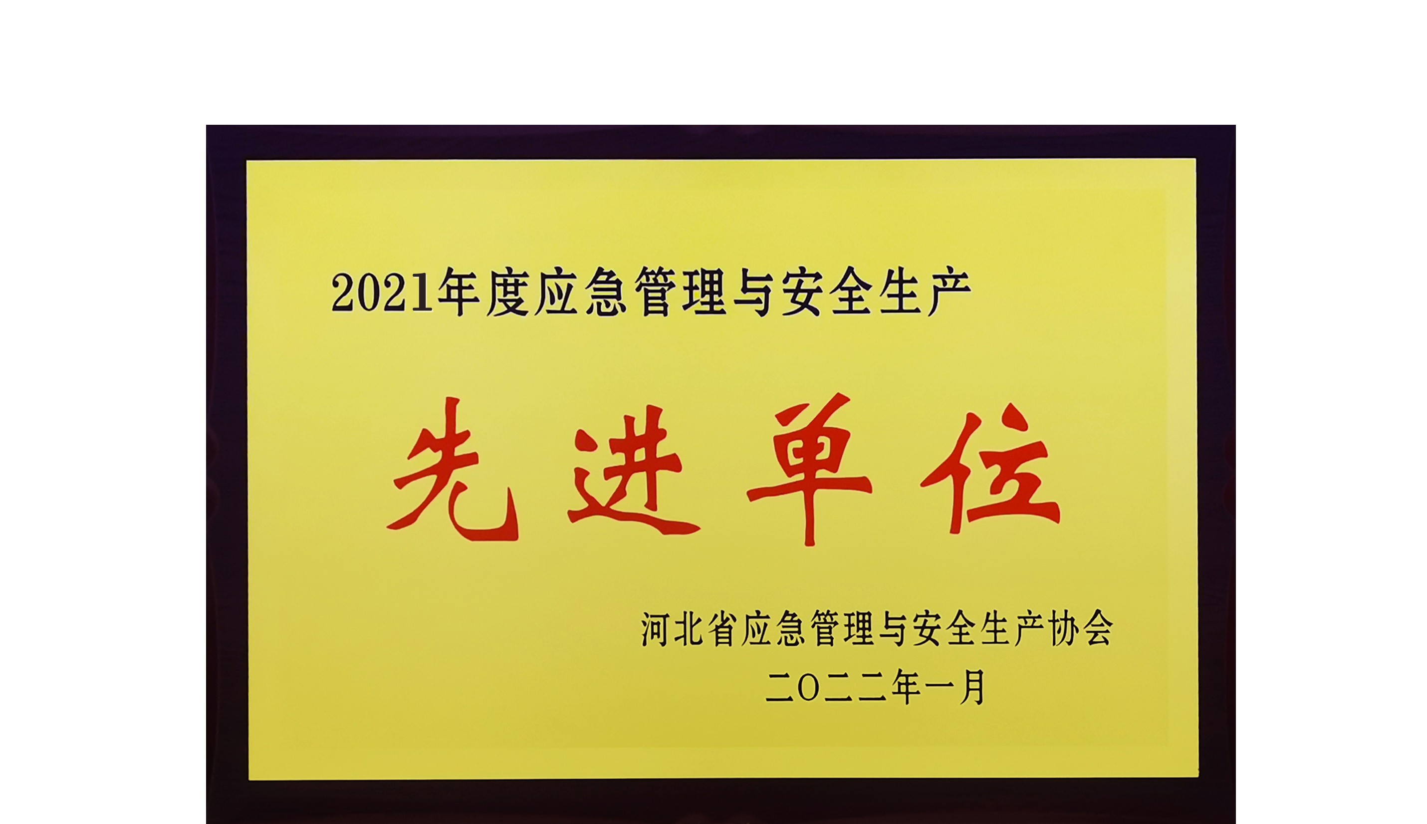 集團公司榮獲2021年度 河北省應急管理與安全生產(chǎn)先進單位